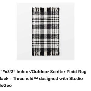 Threshold Black and White Plaid Door Mat